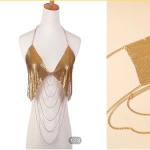 Gold chain bralette